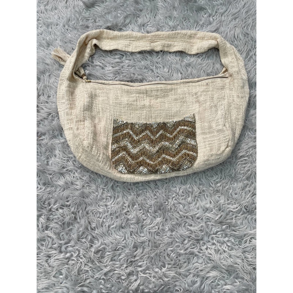 Jasper & Jeera Anthropologie Sling Bag Tote Sequin Embellished Beaded Bag